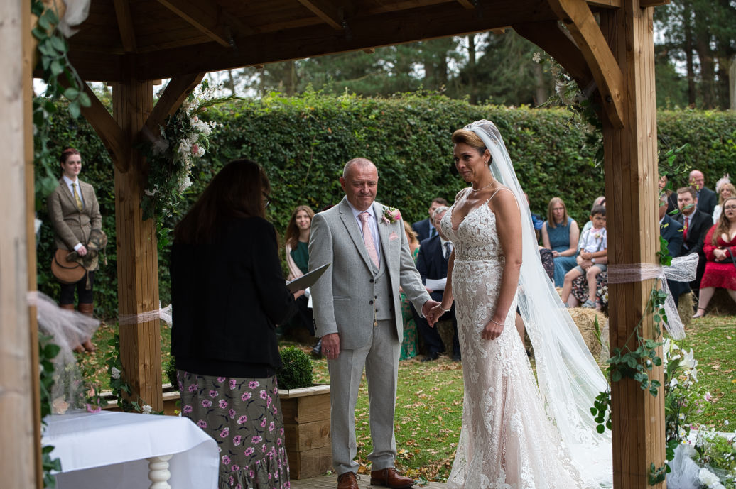 Romantic outdoor wedding portraits at Lyme Breeze micro wedding venue