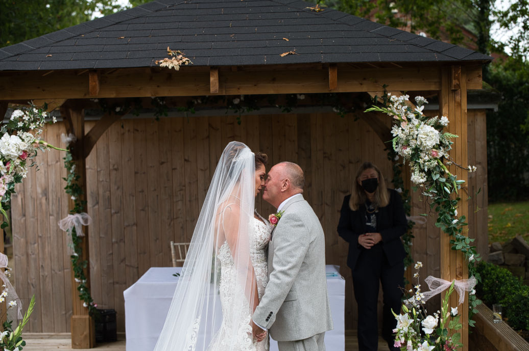 Small intimate wedding reception for mature couple in Macclesfield