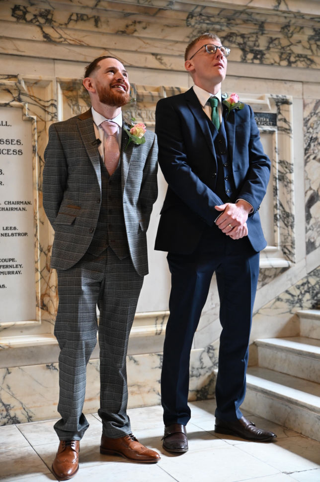 Groom sees his bride for the first time