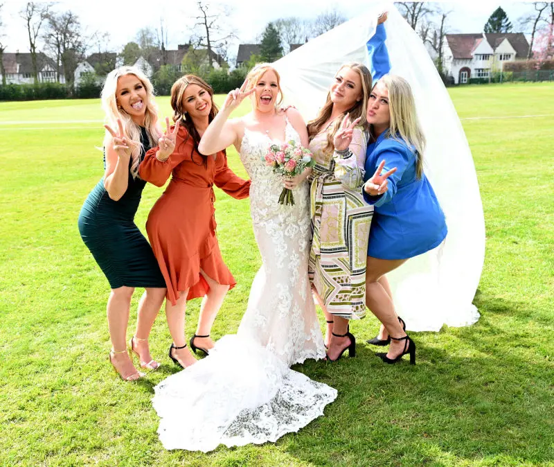 bride with her crazy friends  