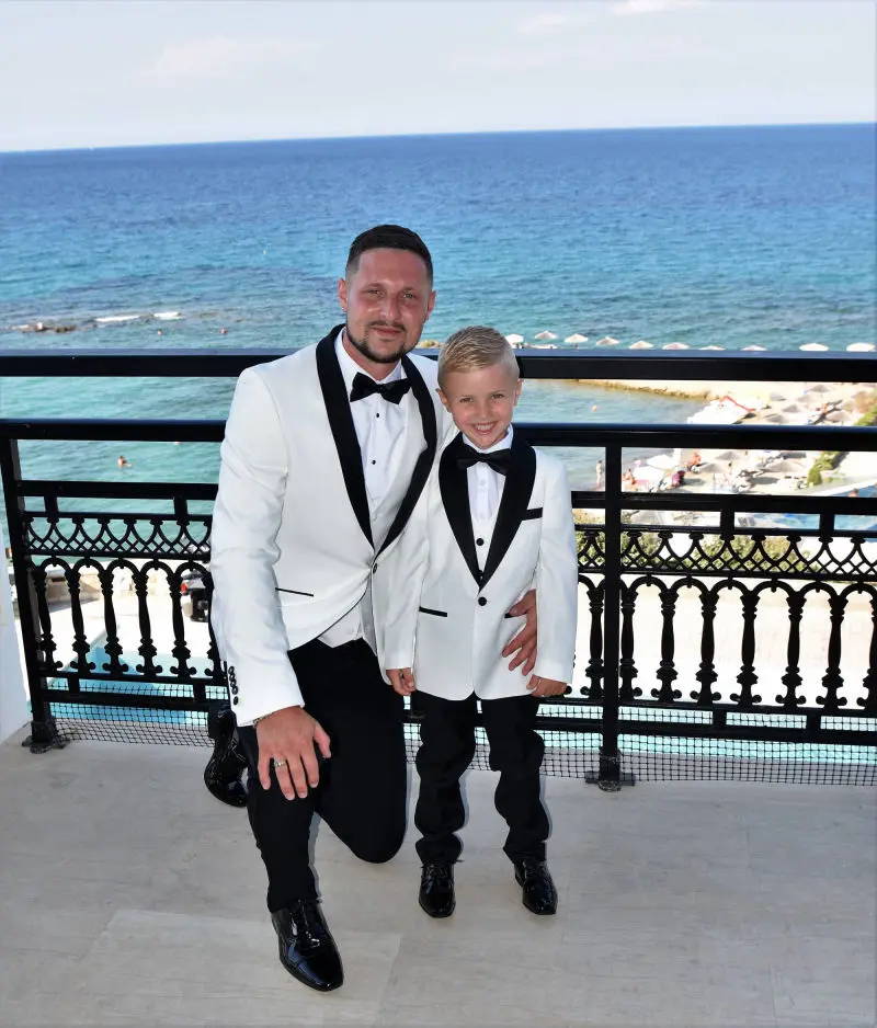 father and son at his wedding