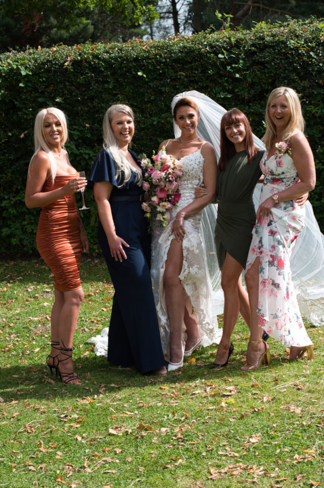 All the girls show her leg at the brides wedding at lime Breeze wedding venue Macclesfield